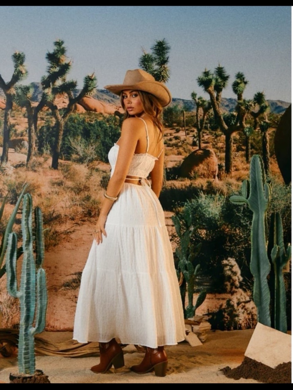 Miss Lola White Backless Maxi Dress with Spaghetti Straps - Picture 2 of 3